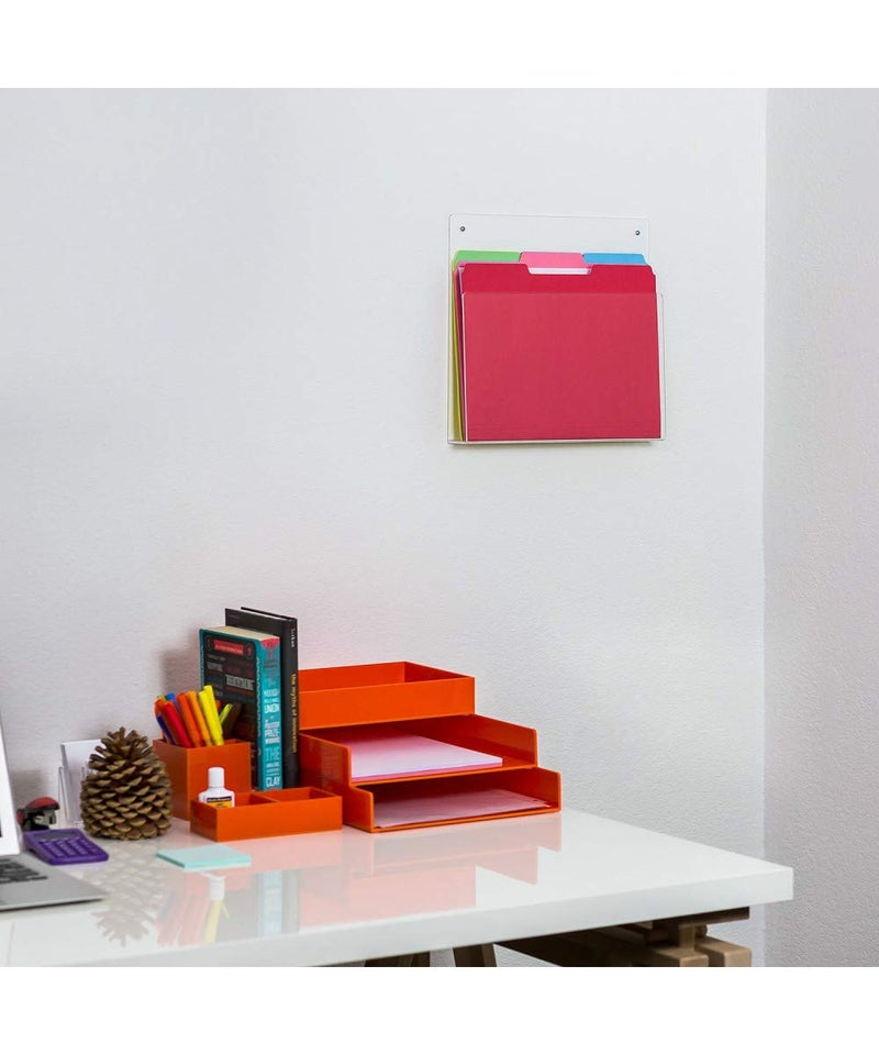 SourceOne SOURCE ONE Deluxe Clear Acrylic File Chart Holder Wall Mount - Image 3